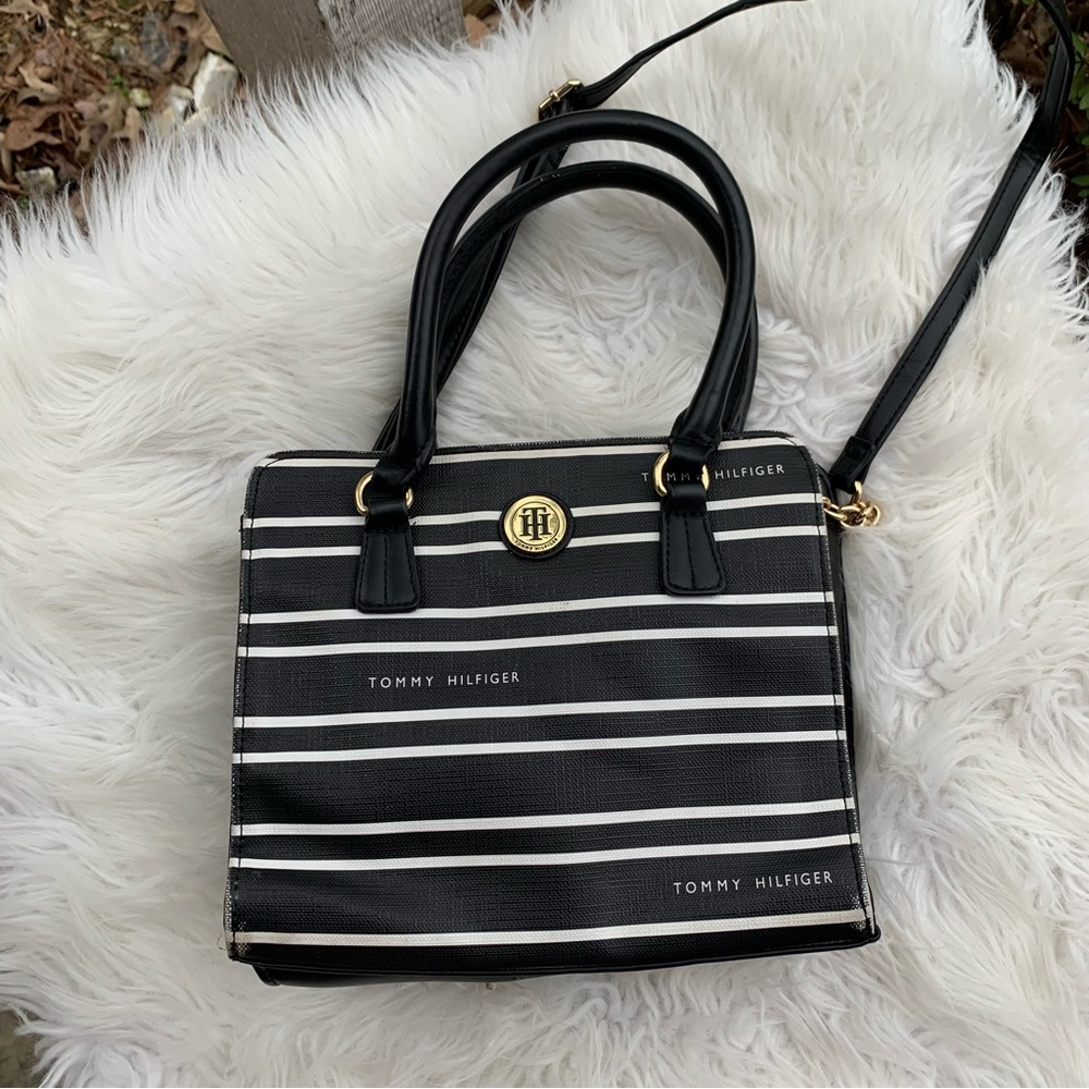 Tommy Hilfiger Black and White Small Handbag